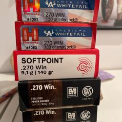 Lot de cartouches 270 winchesterRws, geco et hornady