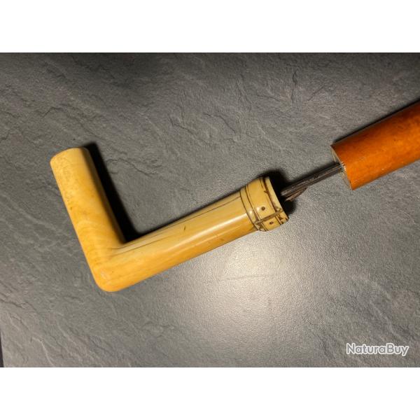 Canne-�p�e ancienne, manche en ivoire