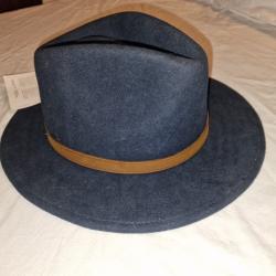 Chapeau en feutre de laine PJ POWELL "Indiana" bleu marine taille M HILMAR SUPER DESTOCK !!!