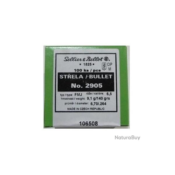 Ogives Sellier &amp; Bellot 6,5mm N�2905 140grs x100