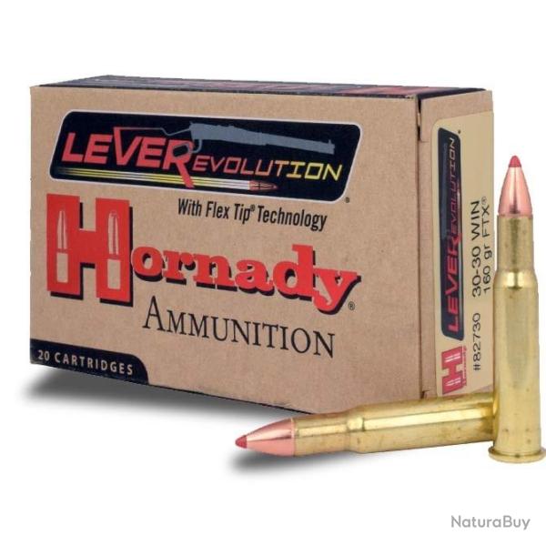 Munitions HORNADY Lever Evolution calibre 30x30 Win FTX 160gr - 10.4g x20
