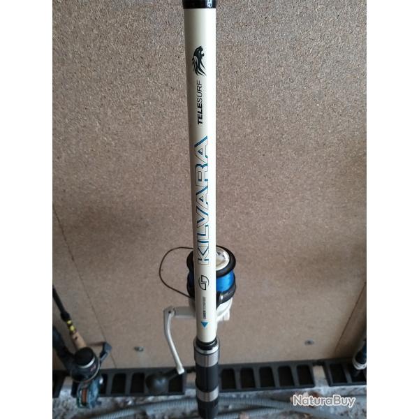 Ensemble surf casting Canne Sunset Moulinet Okuma