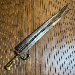 BA&Iuml;ONNETTE SABRE CHASSEPOT 1866 MONOMATRICULE MANUFACTURE IMP&Eacute;RIAL DE CHATELLERAULT 1868