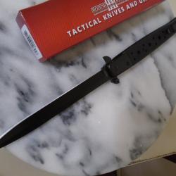 XXL Couteau Rapi&egrave;re Stiletto Semi Automatique Lame Acier Stainless Manche Black G10 Liner Lock