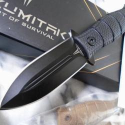 Couteau Tacticl Dague Tactical Takumitak LITTLE BUDDY Lame Acier 3Cr13 Manche & Etui FRN