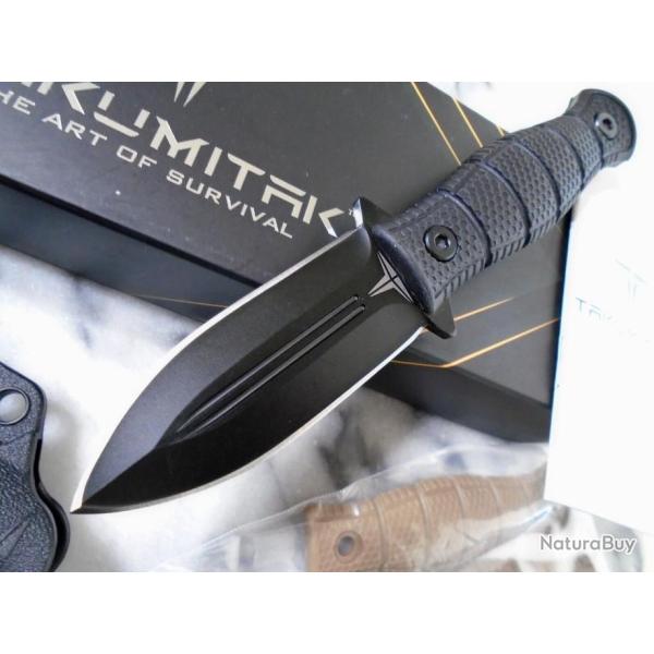 Couteau Tacticl Dague Tactical Takumitak LITTLE BUDDY Lame Acier 3Cr13 Manche & Etui FRN