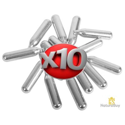 10 Cartouches CO2 ICO 12g Non Filetées – Airsoft, Paintball, Pistolets à Bille