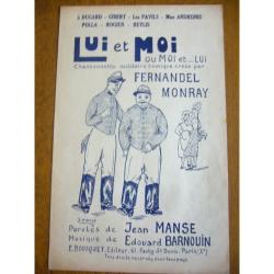 Partition chansonnette militaire comique "LUI et MOI ou MOI ou LUI de 1939 (D59)