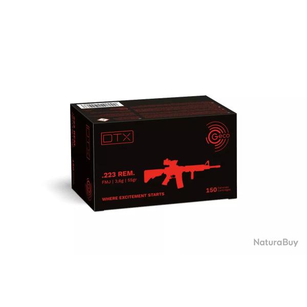 150 balles FMJ DTX Cal.223 55Grs GECO