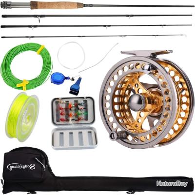 Canne à Pêche Portable Carbone - 2,1 M - 11 Sections - Compacte Pour Randonnée Et Mer