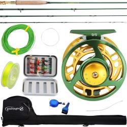 Canne &agrave; Mouche Kit Complet avec Moulinet Accessoires de Canne &agrave; p&ecirc;che &agrave; la Mouche L&eacute;g&egrave;re Portable