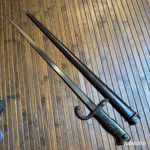 BA�ONNETTE GRAS 1874 GRAV�E DE LA MANUFACTURE D'ARMES DE ST ETIENNE JUILLET 1878