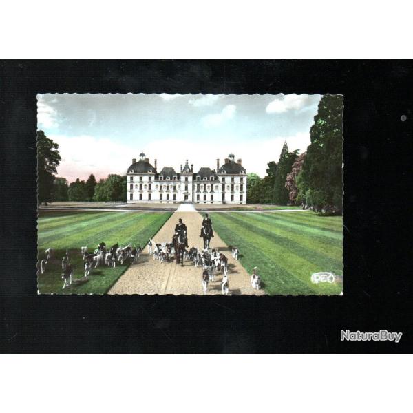 cheverny le chateau un d�part � la chasse , venerie , meute cpsm