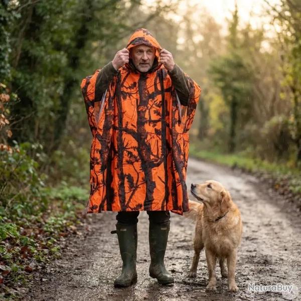 Poncho imperm�able polyester enduit orange taille unique