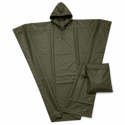 Poncho imperm&eacute;able polyester enduit kaki taille unique