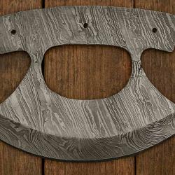 Lame A Customiser Lame Ulu Inuit Acier Damas Manche &agrave; monter Lame Fixe BLDM2727