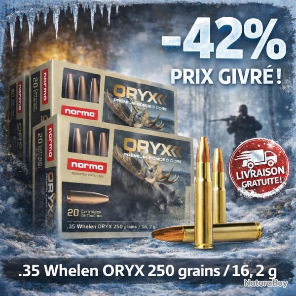 Offre givr�e 35 WHELEN NORMA ORYX 250 grains - Lot de 3 boites (60 munitions)
