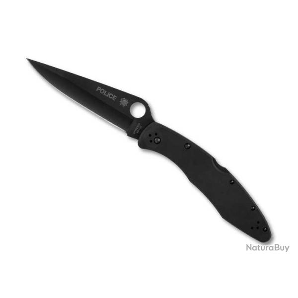 COUTEAU SPYDERCO POLICE MODEL TOUT NOIR
