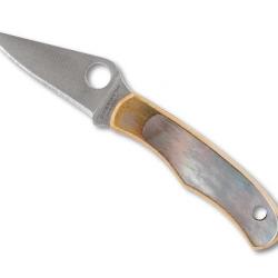COUTEAU SPYDERCO BUG MAILLECHORT/ABALONE