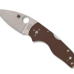 COUTEAU SPYDERCO LIL' NATIVE G10 MARRON A CRAN SPRINT