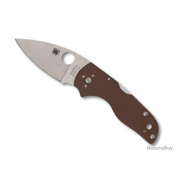 COUTEAU SPYDERCO LIL' NATIVE G10 MARRON A CRAN SPRINT