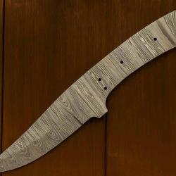 Skinner Lame Curved Drop Point Acier Damas Manche &agrave; monter BLDM2747