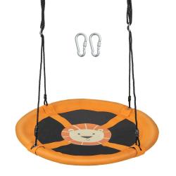 Balan&ccedil;oire soucoupe 102 x 102 x 10 cm pour 2 enfants en ext&eacute;rieur avec cordes r&eacute;glables ambiance co