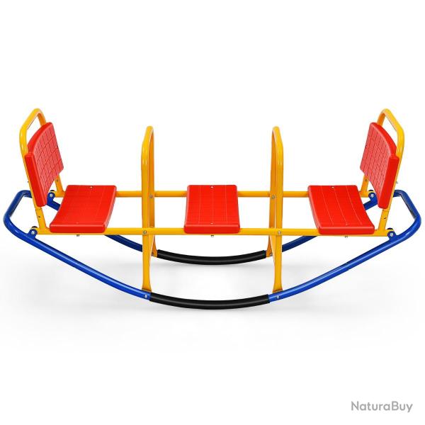 Balan�oire � bascule 3 si�ges 136 x 39 x 60 cm confort ergonomique pour usage int�rieur ext�rieur e