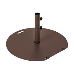 Base de parasol ronde lourde 70 x 65 x 37 cm avec 2 roues et boutons de serrage en m&eacute;tal marron 20_