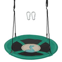 Balan&ccedil;oire soucoupe 102 cm pour jardin si&egrave;ge circulaire pour 2 enfants confort optimal en tissu oxf
