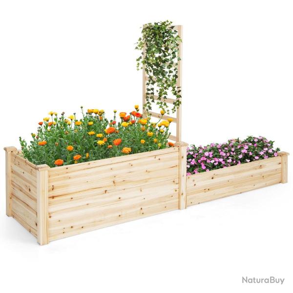 Jardini�re en bois de sapin 223 x 64 x 134 cm polyvalent avec treillis amovible design rustique en