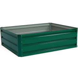 Jardini&egrave;re sur&eacute;lev&eacute;e 100 x 80 x 30 cm robuste et durable ambiance cosy en acier vert fonc&eacute; 20_00122