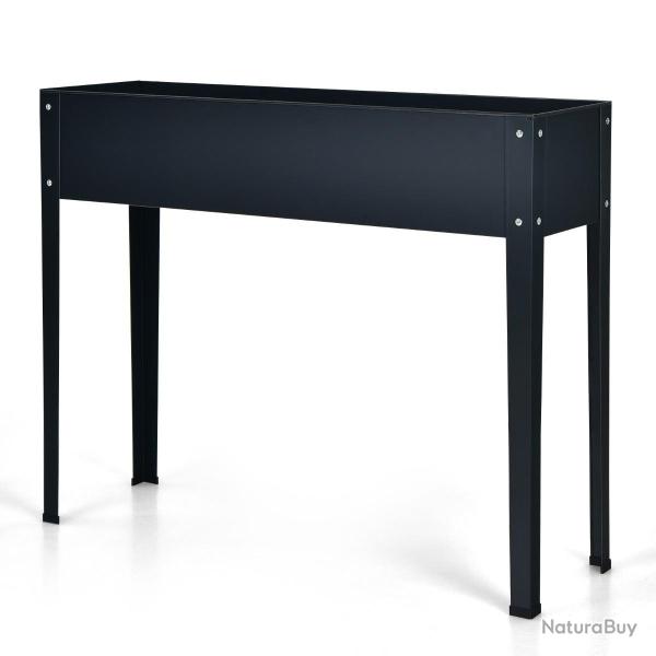 Jardini�re sur�lev�e 100 x 30 x 80 cm avec trous de drainage et espace de rangement style moderne e