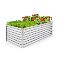Lot de 1 lit de jardin sur&eacute;lev&eacute; 180 x 95 x 60 cm grande capacit&eacute; pour fleurs et l&eacute;gumes style conte