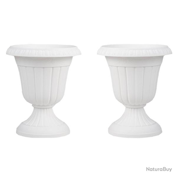 Lot de 2 jardini�res urnes vintage 41 x 46,5 cm avec syst�me de drainage int�rieur et aspect r�tro