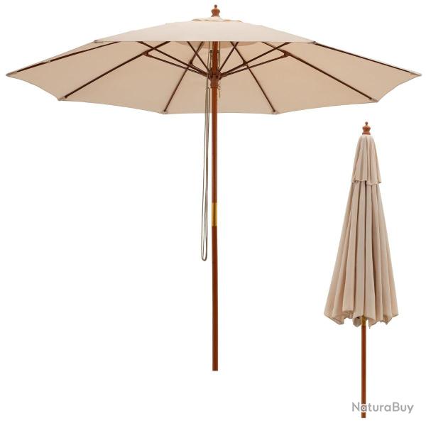 Parasol de jardin pliable 283 x 252,5 cm m�canisme de poulie ventil� ambiance cosy en polyester bei
