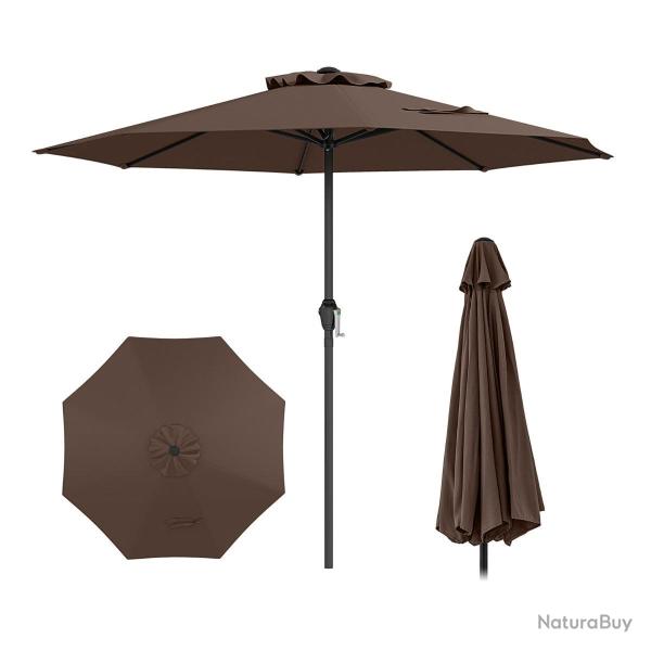 Parasol de terrasse 260 x 260 x 225 cm protection solaire design ventil� ambiance cosy en m�tal mar
