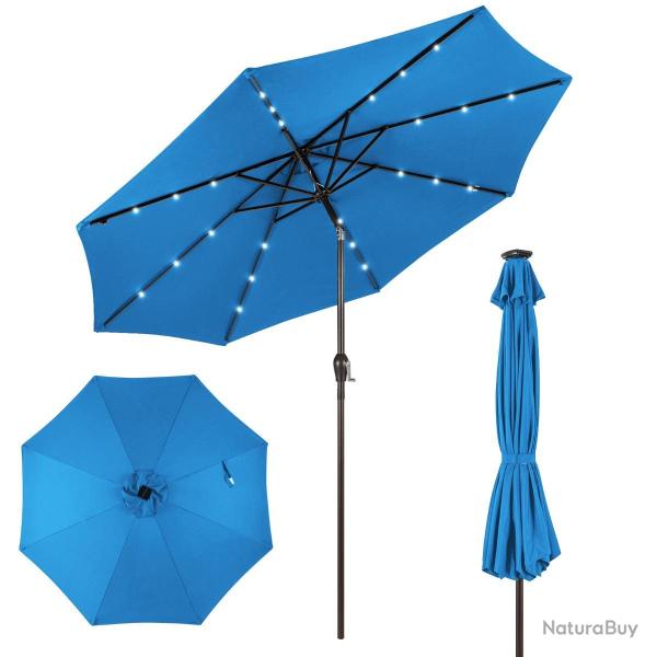 Parasol inclinable 300 x 300 cm avec 24 lumi�res led pour terrasse et jardin style contemporain en