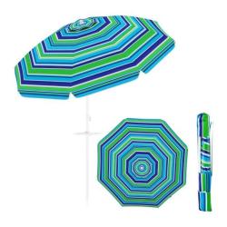 Parasol de plage inclinable 220 x 220 cm protection solaire upf50 design portable en polyester bleu