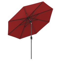 Parasol inclinable 2,7 m manivelle stable pour terrasse design moderne en polyester rouge 20_0013023