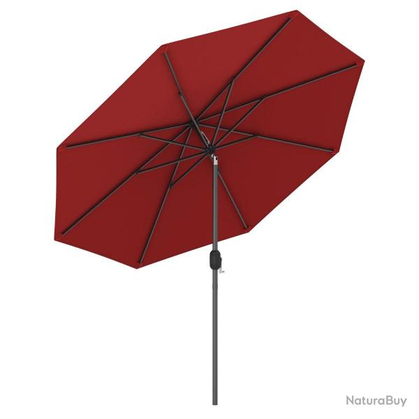 Parasol inclinable 2,7 m manivelle stable pour terrasse design moderne en polyester rouge 20_0013023