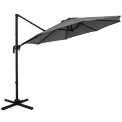 Parasol cantilever rond 308 x 248 cm avec inclinaison r&eacute;glable et rotation &agrave; 360&deg; design ext&eacute;rieur