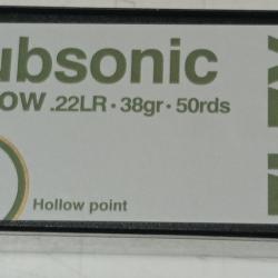 CARTOUCHES ELEY 22LR 38GR SUBSONIC HOLLOW PACK DE 500 CARTOUCHES