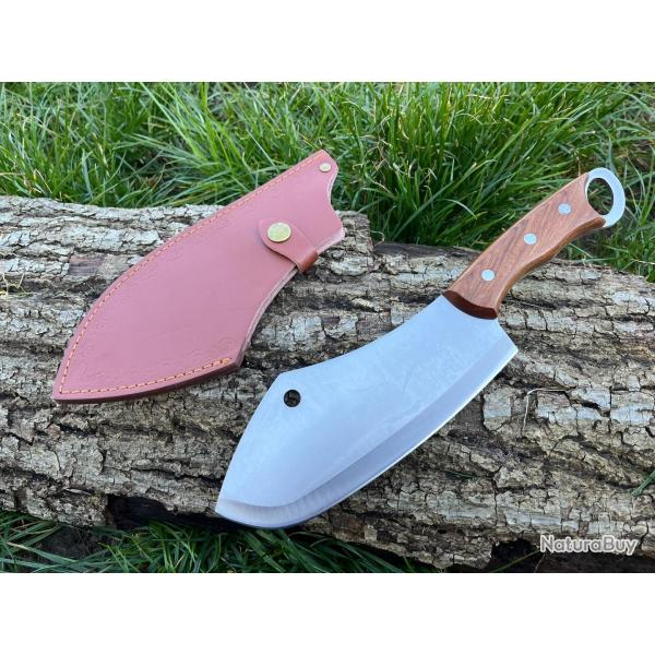 COUTEAU DE COUPE - HACHOIR FACON KARAMBIT 31CM ETUI CUIR ench�re