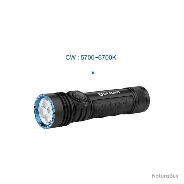 OLIGHT LAMPE TORCHE SEEKER 4 PRO NOIR/BLANC FROID 4600 LUMENS