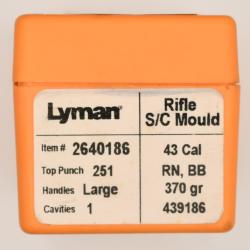 Moule 1 cavit&eacute; .43 CAL 370 gr LYMAN #2640186 (.43 SPANISH) - NEUF