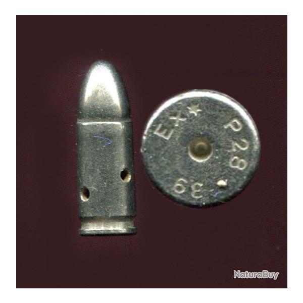 9 mm Parabellum Allemagne 1939 - inerte de manipulation - marquage : Ex* P28 39 - culot sp�cial