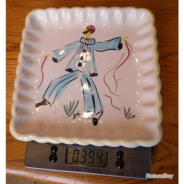 TRES BEAU ET SPLENDIDE VIDE POCHE SIGNE VALLAURIS EPOQUE ENVIRON 1950/60/ COMME NEUF - DECOR PIERROT