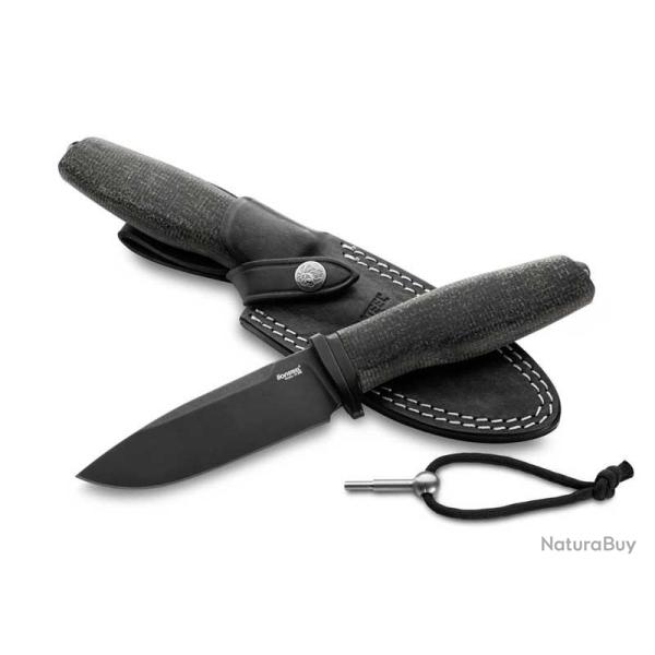 POIGNARD LIONSTEEL ACHA MICARTA NOIR LAME NOIRE