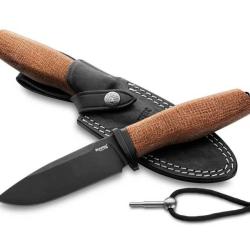 POIGNARD LIONSTEEL ACHA MICARTA NATUREL LAME NOIRE